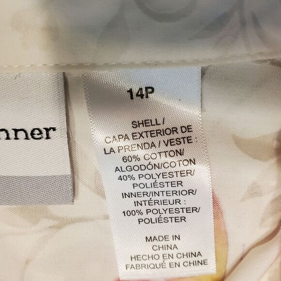 VTG 90's Alfred Dunner Petite Watercolor Butterfly Button Up Top Size 14P - Picture 6 of 10